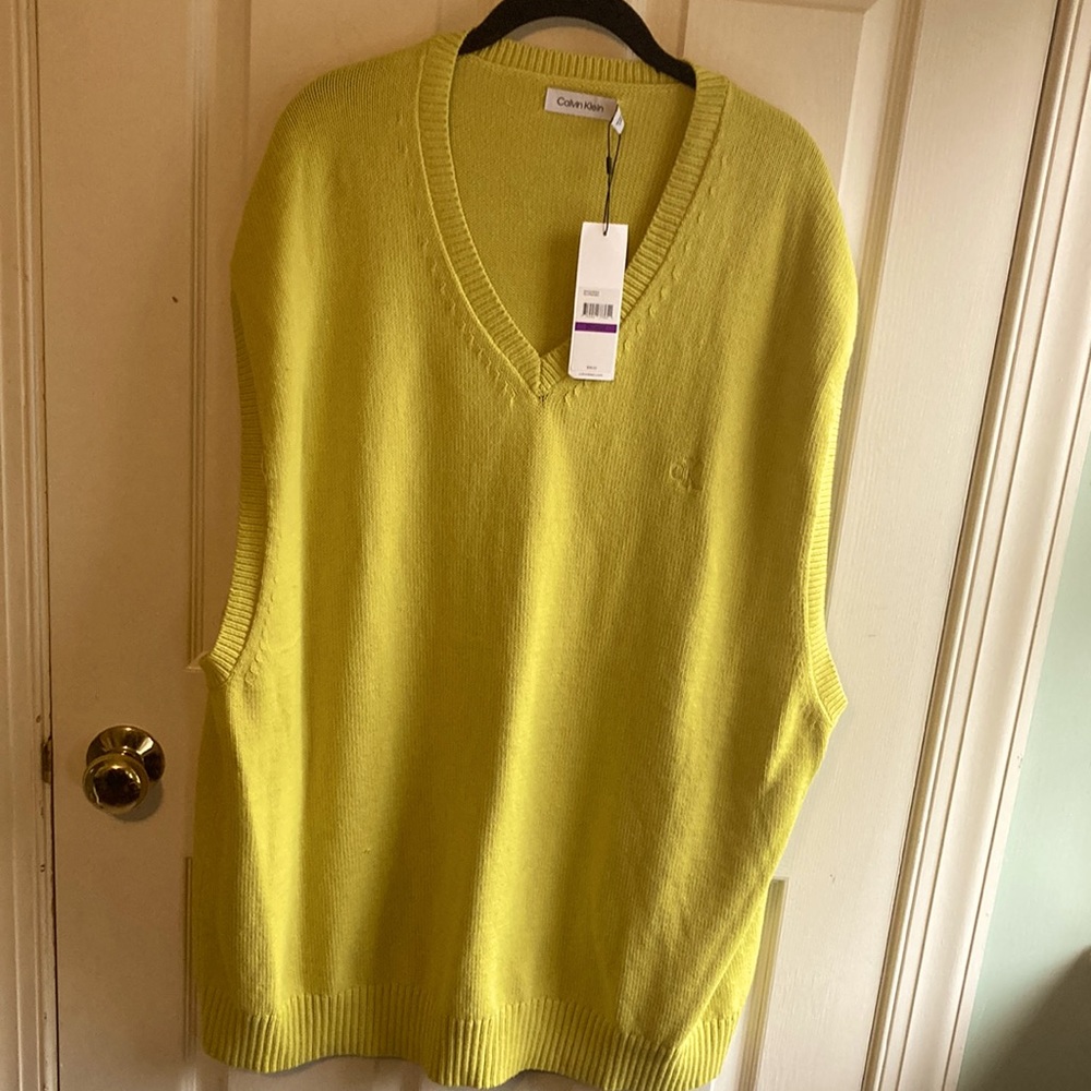 Lime green sweater vest